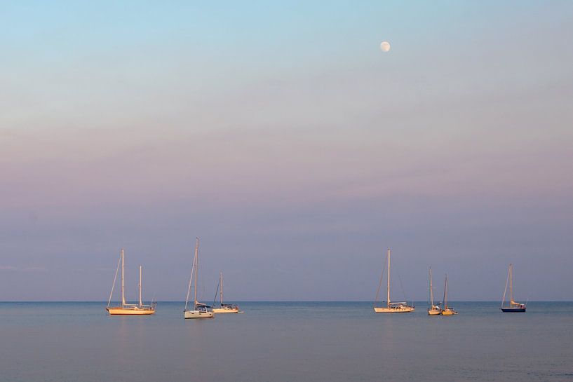 Sailboats off Ibiza by t.ART