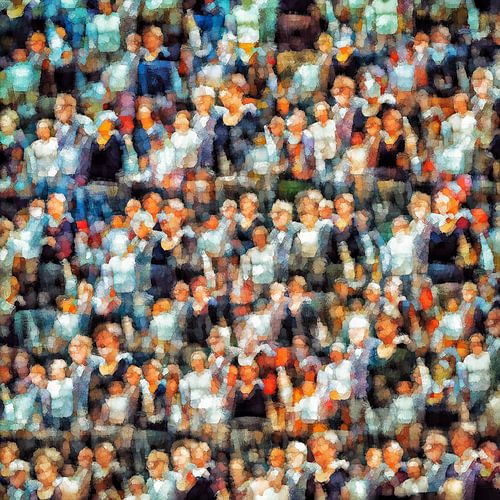 Digitaal schilderij van een groot koor