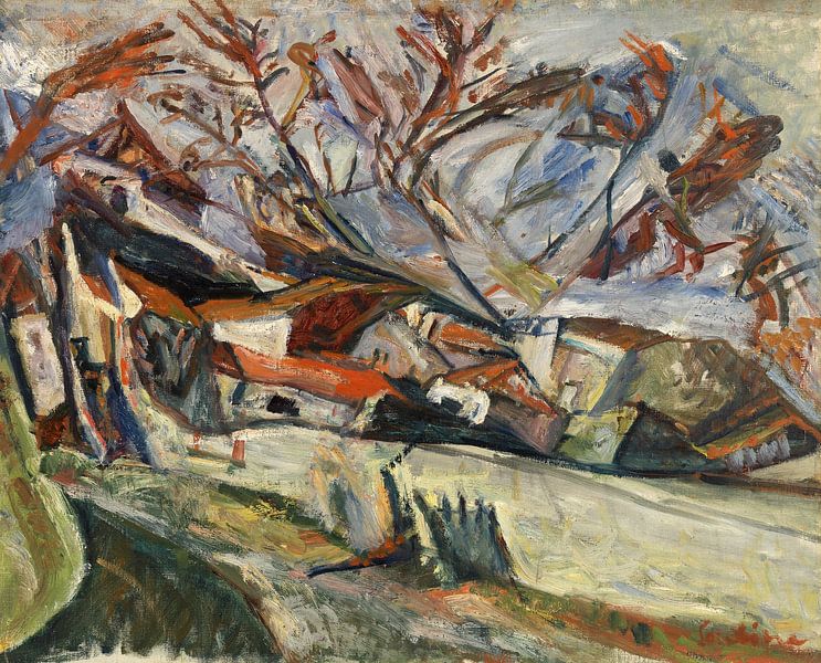 Chaim Soutine,Landschaft mit Häusern von finemasterpiece