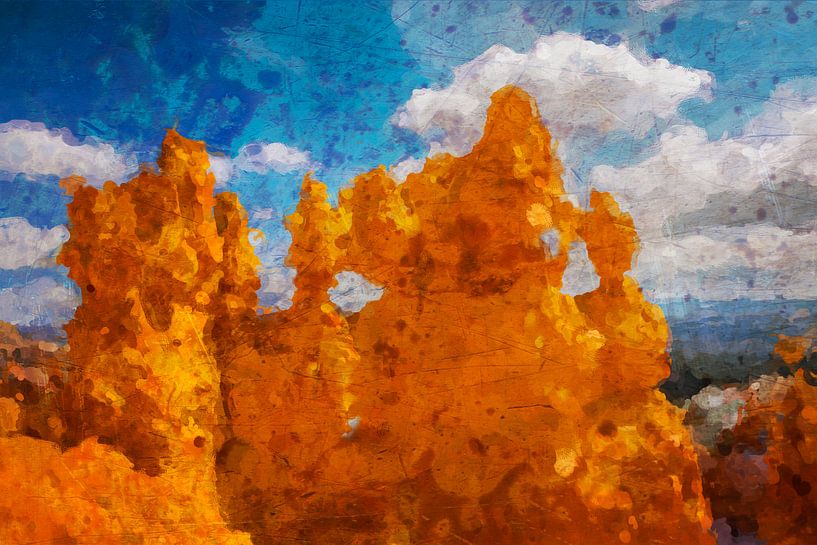 Bryce Canyon, digitaal schilderij, VS van Rietje Bulthuis