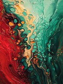 Organische Formen in Grün und Rot von artefacti