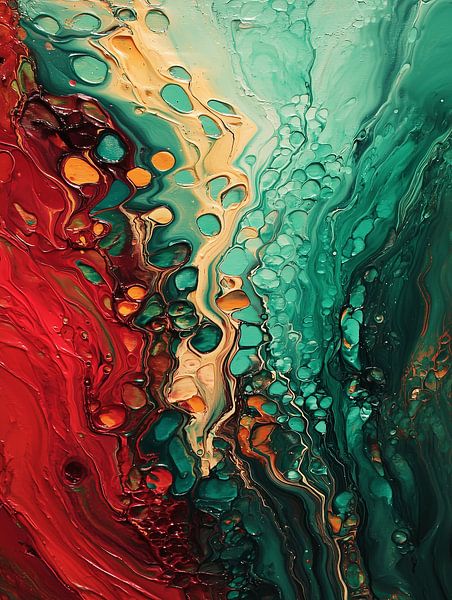 Organic shapes in green and red by artefacti