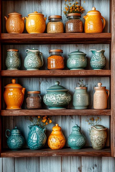Keramiktöpfe Regal von Poster Art Shop