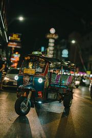 Urban adventure: night traffic in Thailand's metropolis