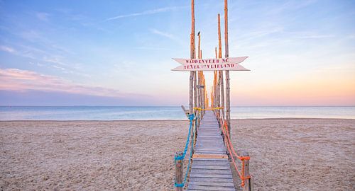 Wooden jetty on Texel.