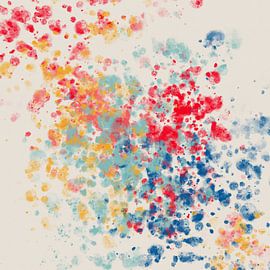 Vibrant abstract splash, lively pastel tones by Dina Dankers