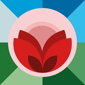 Rote Blume von Janita Dijkstra