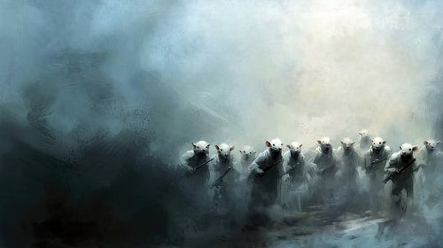 Armée de rats dans le brouillard