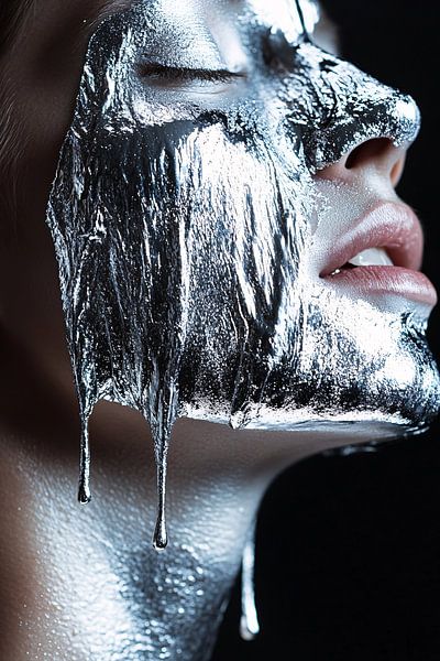 Gesicht in Silber gehüllt von Art & Soul Creations