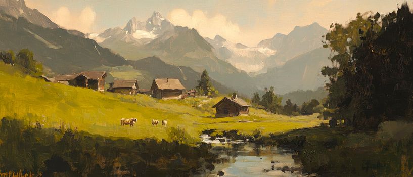 Mountain idyll nature by Poster Art Shop