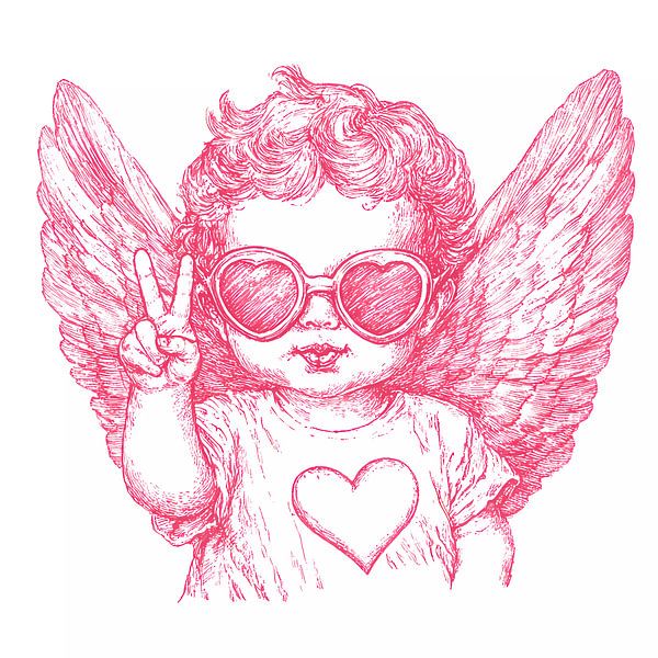 Angel making peace sign by haroulita