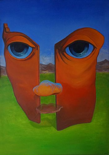 Oog landschap in olieverf