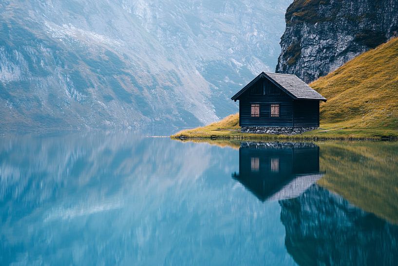 Cabin on a mountain lake by Imperial Art House