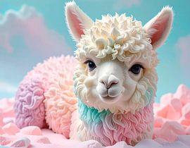 Kleurige alpaca... van Ans Bastiaanssen