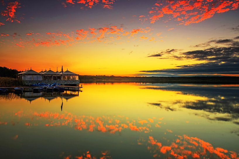 Sunset at the lake by Frank Herrmann