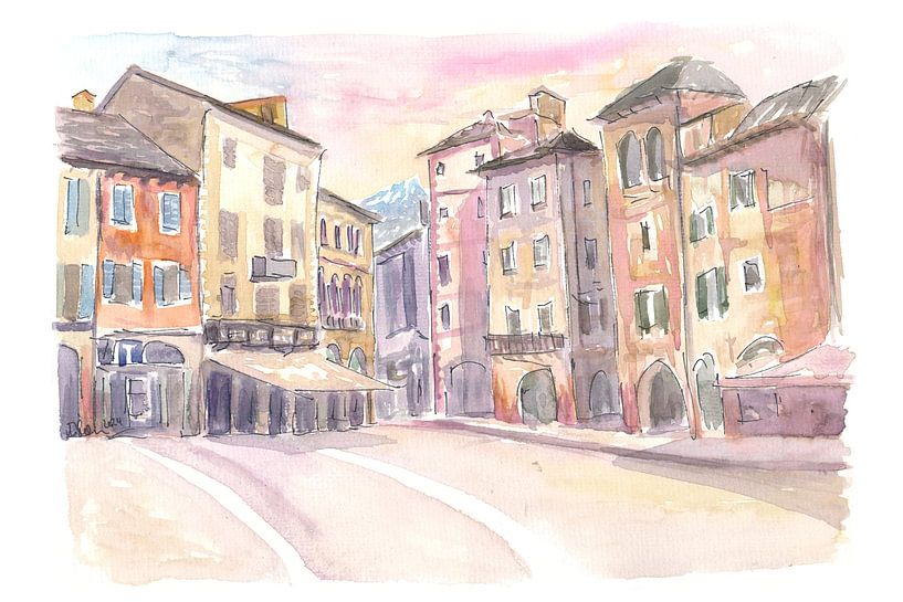 Domodossola und die romantische Piazza Mercato in Piemont Italien von Markus Bleichner