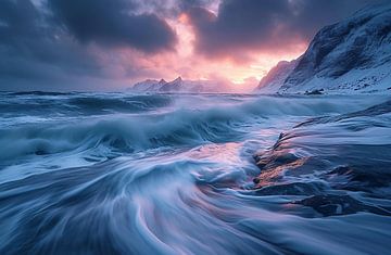 Grönlands Küste im Winter von fernlichtsicht