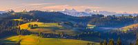Panorama and sunrise in Emmental, Switzerland