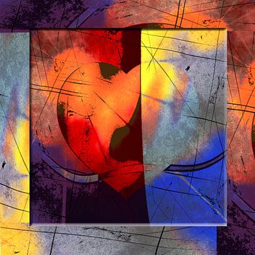 Heart abstract red by Roswitha Lorz