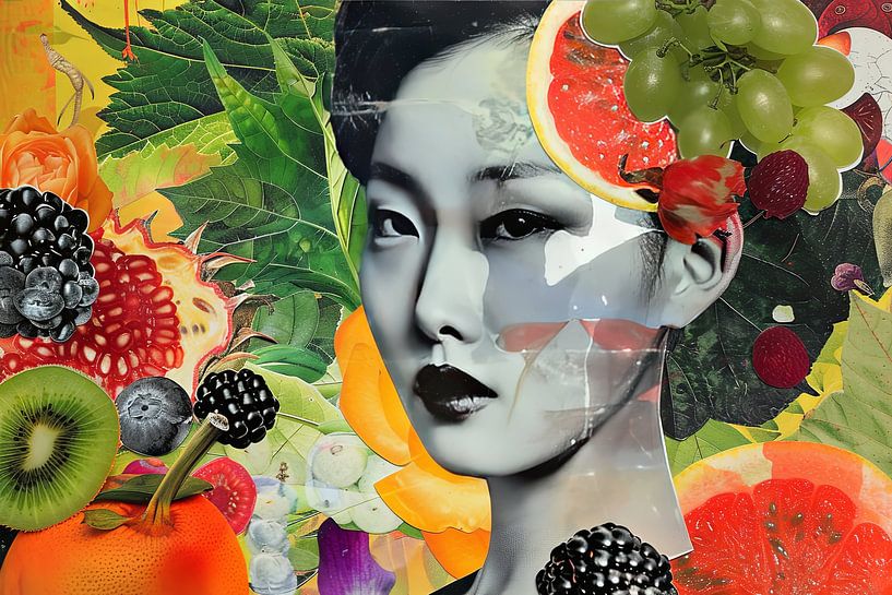 portrait pictural d'une femme avec des fruits par Egon Zitter