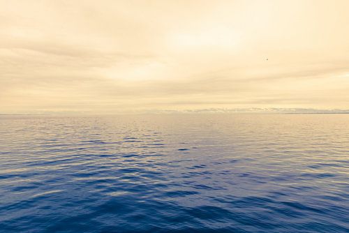 View of a calm monochrome sea
