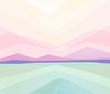 Landschaft in Pastell, rosa von Femke Bender