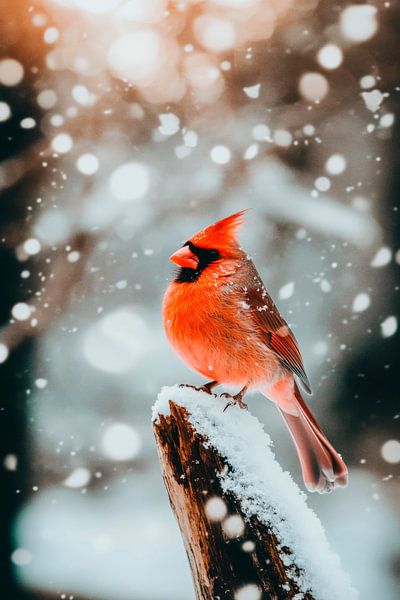 Robin in the snow by Poster Art Shop
