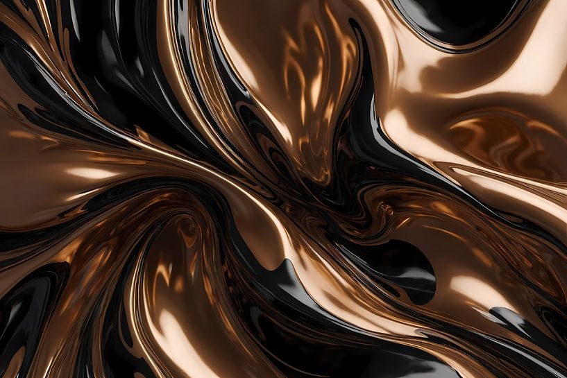 Dynamisch Brons en Zwart Abstract Ontwerp van Art & Soul Creations