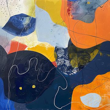 Kleurrijke dynamiek - abstracte compositie