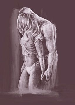 Kwetsbaar en teder Geliefden amethist shadow van Krista Kitsz Art