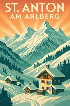 St. Anton am Arlberg Vintage Reisposter van Travel Shop