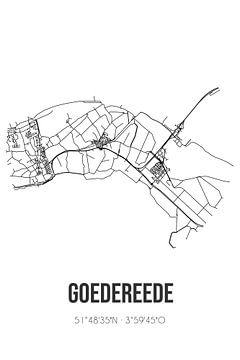 Goedereede (Zuid-Holland) | Landkaart | Zwart-wit van Rezona