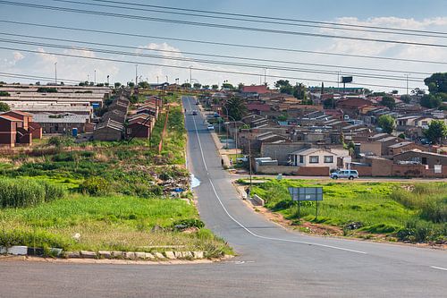 Soweto township bij Johannesburg in Zuid-Afrika