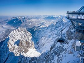 View from the Zugspitze over the Höllental valley to Garmisch-Partenkirchen by t.ART