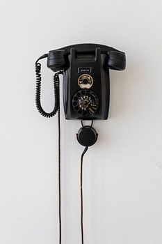 Téléphone rotatif vintage noir - Décoration murale rétro