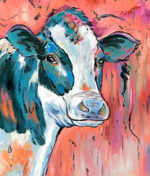 Dans la bouse - Peinture de vache Vache calme - Art de vache sur Kunst Company