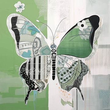 De Vlinder als Canvas: Een Samenspel van Textuur en Lijn