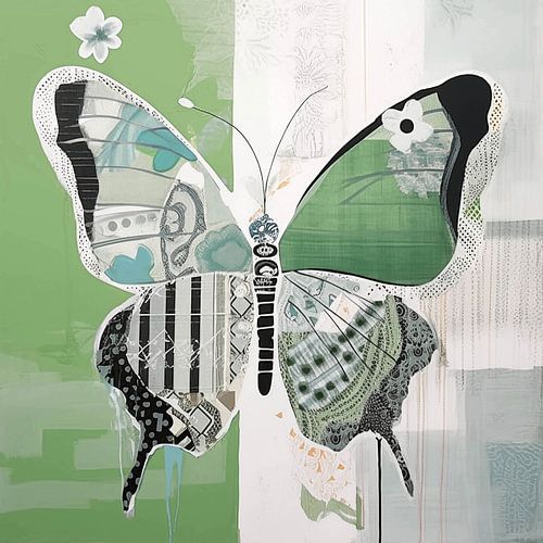 Le papillon comme toile : un jeu de textures et de lignes