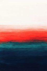 Calm Horizon in rood en diepblauw van Mosaic Dialogue