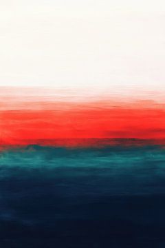 Calm Horizon in Rot und Tiefblau von Mosaic Dialogue