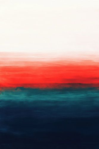 Calm Horizon in Red and Deep Blue by Mosaic Dialogue