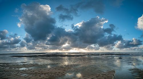 Panoramic shot from the North Sea beach