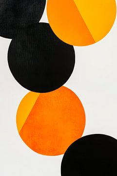 Circles in black and orange - Modern by Poster Art Shop