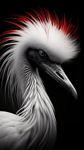Bird portrait in black and white minimalist wildlife art by Thilo Wagner