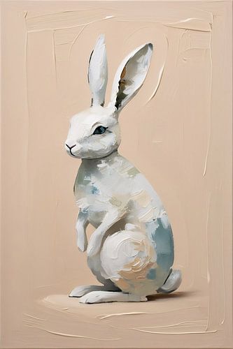 Abstract konijn in zachte tinten