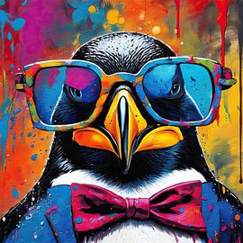 PopArt Pinguin 06.44 von Blickfänger Gemälde