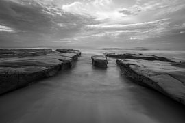 Calm Sea Meet Reef - Black and White by Joseph S Giacalone Photography
