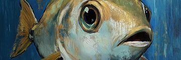 Vis Blauw | Deep Blue Watcher van De Mooiste Kunst