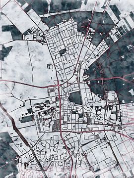 Map of Emmen with the style 'White Winter' by Maporia