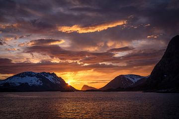Middernachtzon in Lofoten, Noorwegen